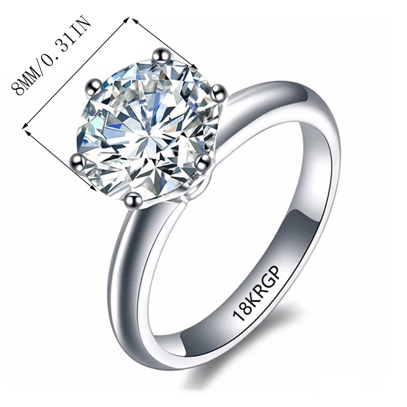 2 Carat Zirconia Diamant Wedding Band Women-Nilah Store